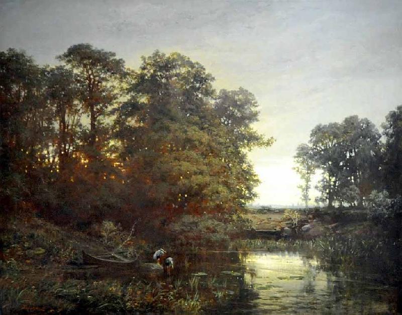 Charles Francois Daubigny Landscape with a pond France oil painting art